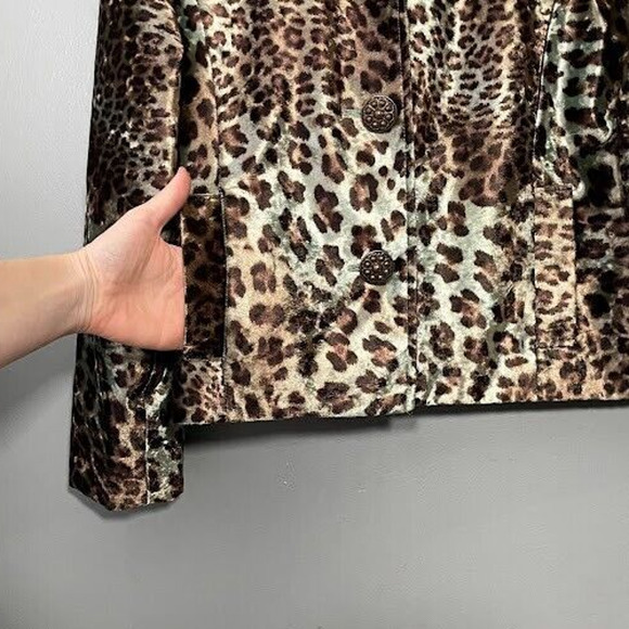 Painted Pony Jacket Size Medium Large Velvet Leopard Print Mobwife Whimsigoth - Picture 5 of 11
